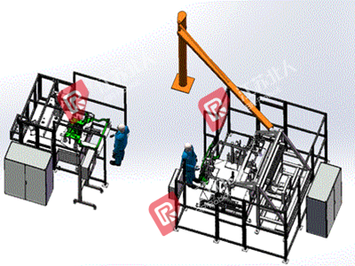 Assembly line of front subframe of automobile chassis